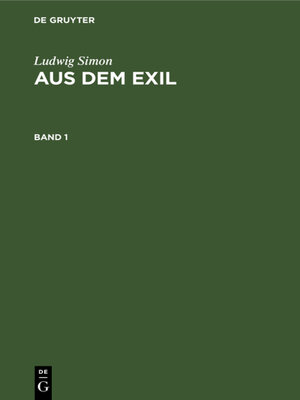 cover image of Aus dem Exil. Band 1